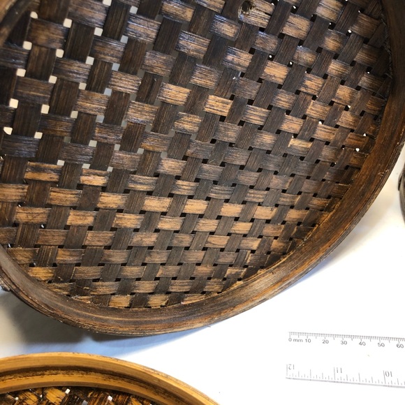 2 Vintage Woven Canisters Containers With Lids - Picture 15 of 16